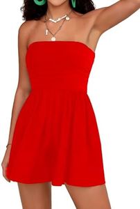 STOLKISS Women Plus Size Shorts Rompers Strapless Off Shoulder Tube Top Jumpsuit for Women One Piece Sleeveless Lounge Romper