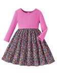 TAGAS Girl Round Neck Floral Patchwork Tutu Dress || Girls Dress || Party Dress for Girls || Fancy Dress Pink