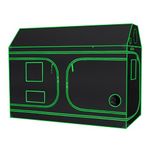 Green Hut 96"x48"x72" Roof Cube Grow Tent Plant Grow Tent, Indoor Growing Tent with Observation Windows, Lightproof Roof Cube Tent with Floor Tray, Mylar Hydroponic Tent for Plant Growth