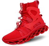 Hello MrLin Men's Running Shoes Slip On Athletic Blade Sock Sneakers Hip Hop Tennis Fashion Red 9.5 UK, 44 EU