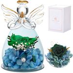 ANLUNOB Romantic Angel Guardian Gift - Wedding, Birthday Gifts from Husband to Wife - Preserved Real Flowers, Romantic Roses for Her, Romantic Angels Décor