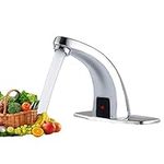 Automatic Sensor Touchless Bathroom Sink Faucet Water Tap with Control Box,Hand Free,Pure Brass Base,Chrome Finish