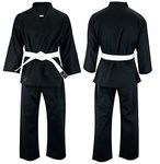 VADER Student Black Karate Suit kids/Adult Karate Gi, Pollycotton Light Weight Karate Uniform Club Training Competition Kamino Karategi with Free White Belt (0/130)