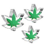 Keepaty Leaf Cookie Cutter Set, 3 Piece Stainless Steel Leaf Biscuit/Fondant Cutters Baking Tools