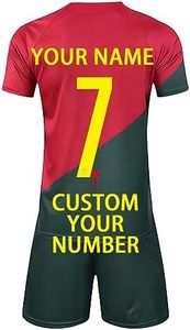 Custom Soccer Jerseys for Kids Adults Personalized 2022 Cup Team Uniform with Name Number Shorts Set Gifts Camiseta de Futbol Portugal-A Medium