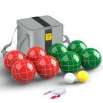 JOLORLY Professional Grade 107mm Bocce Ball Game Set Regulation Size and Weight 920g for Official Tournaments