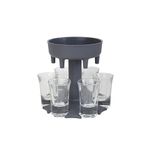 Exxelo 6 Shot Glass Dispenser Holder Beer Beverage Wine Shots Cocktail Dispensert with 6 Glasses for Filling Liquids Shot Dispenser Shot Glasses Cocktail Party Beer Wine Separator