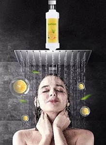 Vitamin C Shower Filter, Filters Contaminants, Neutralize Chlorine, Remove Heavy Metals, Easy Installation, Filtered Shower Water for Healthier Skin & Hair, Gifts for Wives and Girlfriends (Lemon)