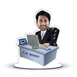 Foto Factory Gifts Personalized Caricature Gifts for CA Chartered Accountant Male wooden 8 inch x 5 inch CA0223