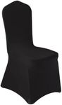 100 Pcs Black Washable Removable Universal for Wedding Party Dining Banquet Polyester Spandex Stretch Slipcovers Chair Covers