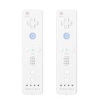 Alivicky 2 Pack Wii Controller, Wireless Wii Remote Controller Motion Plus with Silicone Case, Wii Gamepad for Nintendo Wii/Wii U Console(White)