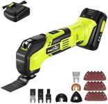 SnapFresh Oscillating Multi Tool Cordless, 20V DIY Tool Kit, 6 Speed, 3.2°Oscillation Angle, Quick-Lock Replaceable, 24pcs Accessories, Battery & Fast Charger, For Scraping, Blades Sanding, Cutting