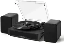 Vangoa Vinyl Record Player Turntable with 2 Stereo Speakers, 3-Speed Belt-Driven Turntables for Vinyl Records Supports AUX-in, RCA Line, USB, Wireless Playback, Black