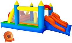 HuaKastro 16.3x7.2FT Kids Inflatable Obstacle Bounce House with Dual Racing Slides, Crawl Tunnels, Climbing, Obstacles, Jumping All in One Castle Great for Children's Outdoor Party - with Blower