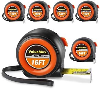 ValueMax Tape Measure, 6 Pack 16FT Tape Measure Retractable, Easy Read Measuring Tape, Auto-Lock Measurement Tape for Construction, Contractor, Carpenter