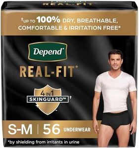 Depend Real Fit Incontinence Maximum Absorbency Briefs for Men, Small/Medium, 56 Count