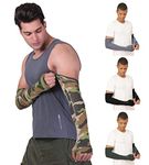 FREECULTR Unisex military Breatheable Bamboo Cotton Antibacterial Arm Sleeves with in Built Glove (Camouflage,Black,Charcoal,Pilot Blue Pack 4)
