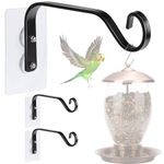 DECOHS 3 Pcs Window Bird Feeder Hanger Hook- Strong Load-Bearing Hanging Bird Feeder Hooks- Window Mounted Bird Feeder Bracket for Bird Feeders, Wind Chimes & Plants (Bird Feeder Not Included)