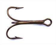 Mustad 3551 Classic Treble Standard Strength Fishing Hooks | Tackle for Fishing Equipment | Comes in Bronz, Nickle, Gold, Blonde Red, [Size 14/0, Pack of 1], Bronze