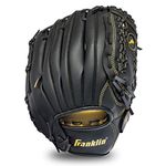 Franklin Sports Baseball and Softball Glove - Field Master - Baseball and Softball Mitt - Adult and Youth Glove - Left Hand Throw - 12" - Black/Gold