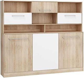 BB Loisir Armoire Lit escamotable Horizontal 90x200 cm avec étagères Sonoma Blanc Lit Rabattable Lit Mural Roddy