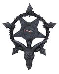 Ebros Sabbatic Goat Samael Lilith Sigil of Baphomet On Inverted Pentagram Star Hanging Wall Clock Candle Holder Decor Plaque 19" High Symbol Altar Accent