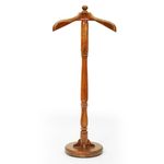 ROGER & MORIS Teak Wooden Coat Stand/Cloth Hanger - Pedestal Type (Brown, Size : 43 Inch)