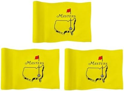 CoGolfing Augusta National Golf Flag Mini, 8x6 Inch, Double-Sided Silk-Screened, Fade-Resistant 420D Nylon, Ideal for Backyard Practice Putting Green, Yellow, 3-Pack