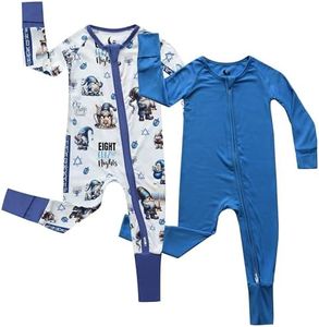 CubbieMoon 2-Pack Bamboo Viscose Baby Pajamas 0-24 Months - Bamboo Viscose Sleepers with Mitten and Feet Cuffs - Baby Sleeper