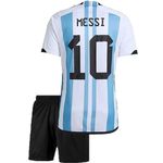 Sports Soccer Football Messii 10 Inter Jersey Set Football T-Shirt with Shorts (Kid's, Boy's & Men's) (15_16 Years, Blue)