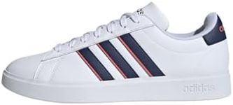 adidas Mens Grand Court 2.0Sneaker, FTWWHT/DKBLUE/PRELSC, 11 UK