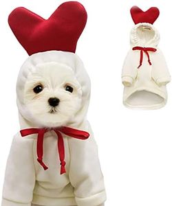 Pet Clothes, Dogs Hooded Sweatshirt Fruit Warm Coat Sweater Cold Weather Costume for Puppy Small Medium Large Dog (XL, Red Heart)