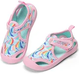 STQ Toddler Water Shoes Girls Summer Sandals Beach Swim Pool Surf Shoes Quick Dry Non-Slip Breathable Pink Sailing Boat 4 M US Toddler