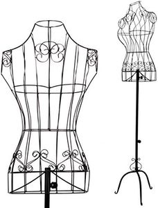 Female Black Metal Steel Wire Mannequin Dress Form for Sewing Display