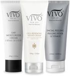 Vivo Per Lei Dead Sea Day Cream - Night Cream and Facial Peeling - Set of 3 - Anti Aging Skin Care For Men and Women- 11.09 FL OZ