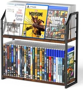 PAPAGIFTREE 2-Tier DVD Storage Rack, DVD Shelf for Non-slip Feets, DVD Holder Display with 10 lb per Tier, Stores Up to 56 DVDs, Display Organizer Tower for Music Enthusiasts and Collection