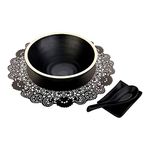 Pastry Tek Black Paper Doilies - Lace - 12" x 12" - 100 Count Box