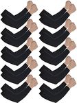 ASTER 10Pairs Arm Sleeves for Men Sun UV Protection Cooling Sleeves Compression Arm Sleeve for Women Tattoo Cover Up Sleeves for Basketball Running Cycling (10Pair Black)