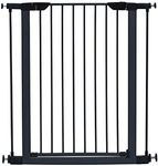 MidWest Homes for Pets 39 Inches Tall Walk-Through Steel Pet Gate, Pressure Mounted Dog Gate Measures 29 - 38 Inches Wide & Includes two 3-Inch-Wide Extensions, Graphite