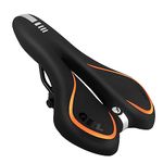 MSDADA Gel Bike Seat Bicycle Saddle, Bike Saddle for Men & Women, Waterproof Bicycle Seat Comfortable Soft Cushion for Road Bike, Cruiser, Mountain Bike, Exercise Bike, City Bikes(Orange)