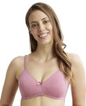 Jockey 1722 Women's Wirefree Non Padded Super Combed Cotton Elastane Stretch Medium Coverage Everyday Bra with Concealed Shaper Panel and Adjustable Straps_Heather Rose_34C