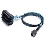 CableDeconn SFF-8643 Internal Mini SAS HD to (4) 29pin SFF-8482 connectors with SAS 15pin Power Port 12GB/S Cable (1M) (H0204)