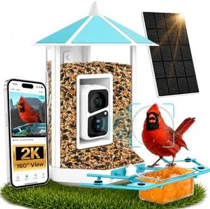 Onlyfly Bird Feeder with Camera - Heavy Duty Metal Smart Camera Bird Feeder Solar Powered, 2K Live Stream for Outdoor Backyard Weatherproof, AI Identify Auto Capture Videos, Gifts for Mom Dad