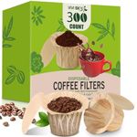 VIVI SKY K Cup Filters Disposable with Lid, 300 Count Coffee Filters K Cup Paper Filters for Keurg Brewers Single Serve 1.0 and 2.0 Reusable K Cup Coffee Pods(Natural with Lid, 300)