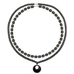 Magnetic Lymph Detox Necklace for Women Men,Lymph Drainage Hematite Magnetic Therapy Necklaces,Magnetic Therapeutic Slimming Necklace Set Anti Swelling Magnetic Therapy Necklace (Round)