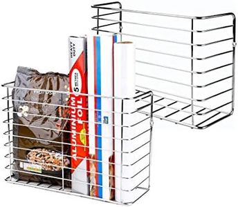 TreeLen 2 Pack Kitchen Cabinet Organizer for Cutting Boards,Chrome Inside Cabinet Door Storage Pantry Door Wall Mount Wrap Organizer Rack
