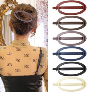 French Concord Hair Clips Claw - 6Pcs Side Slid Flat Hair Clips for Volume Strong Hold No Slip Grip Hair Claw Clips for Women Girls Thick Thin Hair (Matte Oval(Large, 4.7 inches))