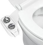 LUXE Bidet NEO 120 Plus - Only Patented Bidet Attachment for Toilet Seat, Innovative Hinges to Clean, Slide-in Easy Install, Advanced 360° Self-Clean, Single Nozzle, Rear Wash (Chrome)