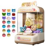 Joyfox Capybara Mini Claw Machine for Kids, Portable Battery Operated Prize Grabber with 10 Plush Toys and 10 Capsules, Mute Mode Tabletop Arcade Game