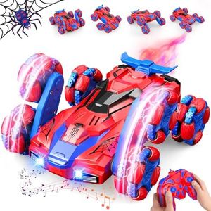 Dreamlania 6WD Spider Macchina Telecomandata per Bambini, Monster Truck Giochi Bambini 3-10 Anni, Con luce LED, Musica e Spray, Regalo Bambino 3-12 Anni, Auto RC Giocattoli Bambino 3 4 5 6 7 8 Anni